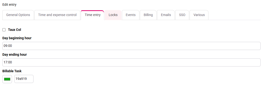 Tempolia screenshot: time control options