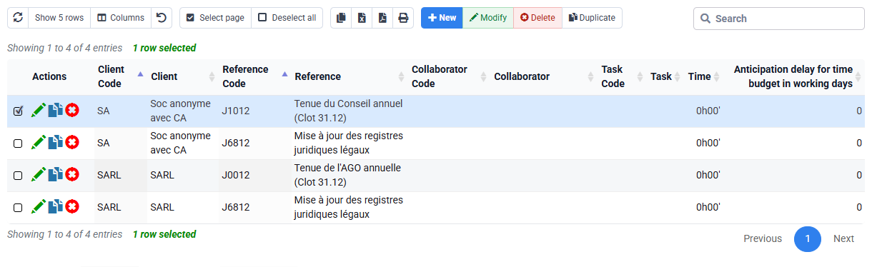 Tempolia screenshot: permanent deadlines