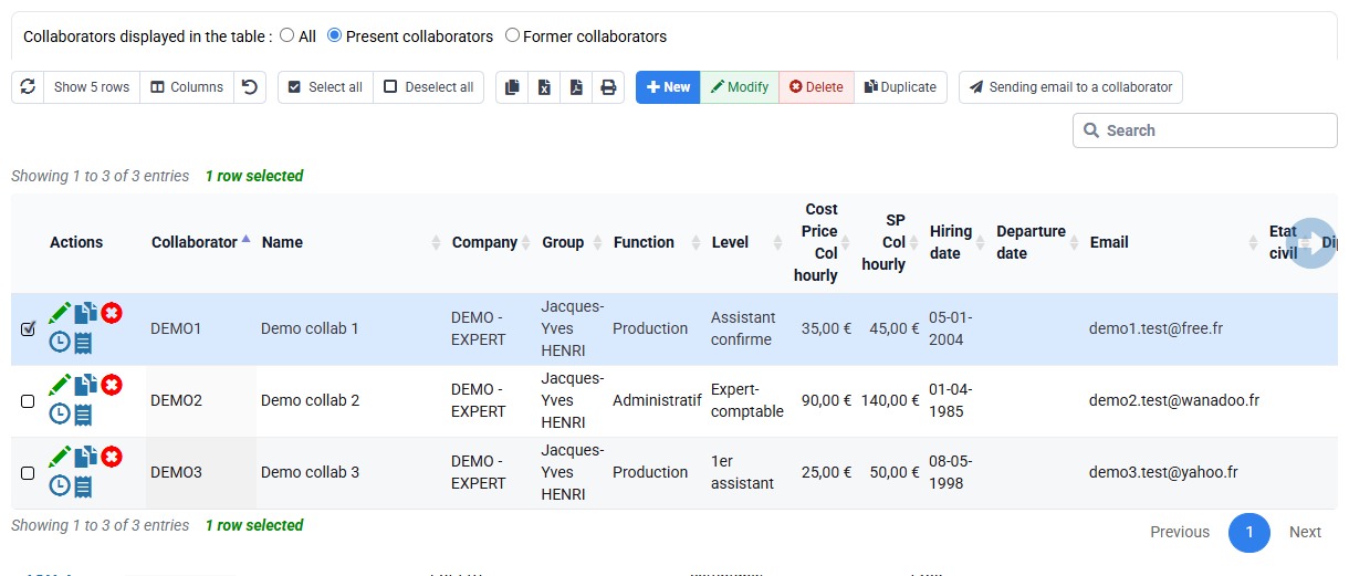 Find the selected employee and check the departure date before preparing reassignments.