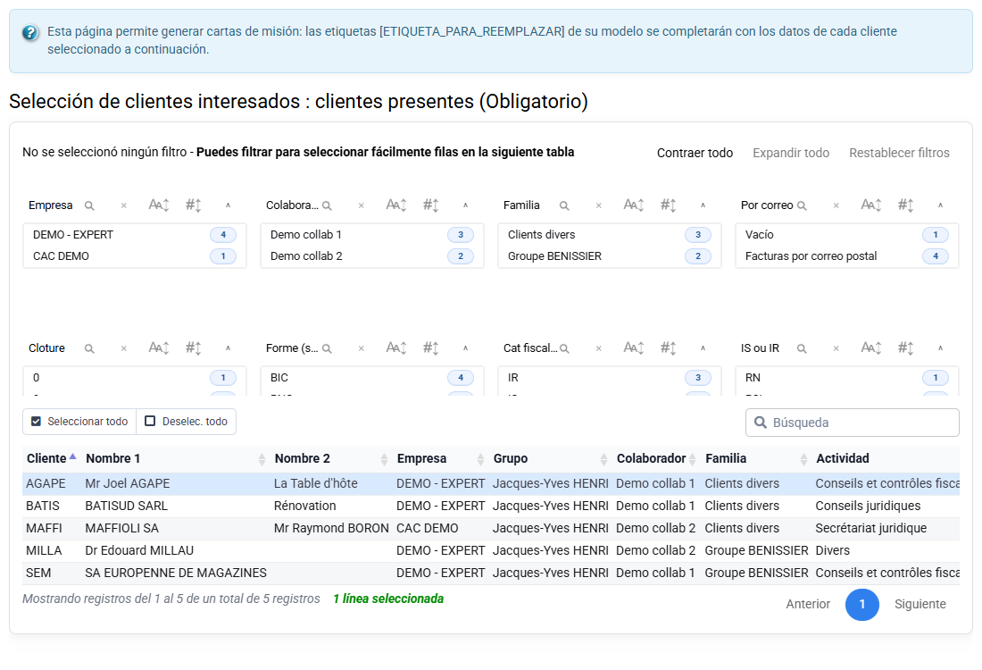 Captura de Tempolia: formulario de carta de encargo