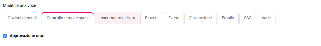 Opzioni di approvazione e blocco dei tempi