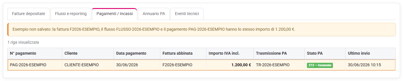Storico pagamenti